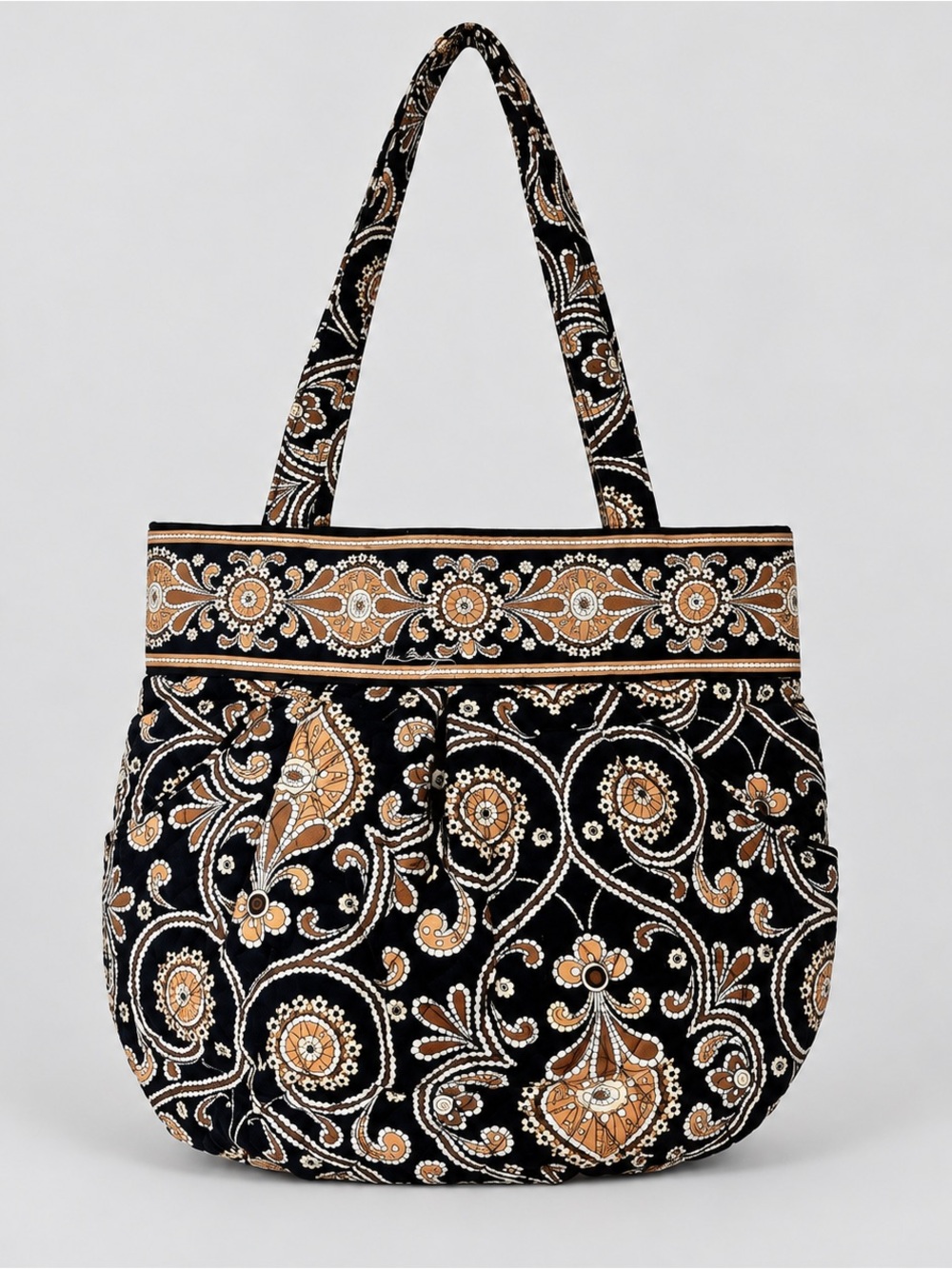 Vera Bradley Cafe Latte Shoulder Bag Purse Quilted Cotton Retired Bohemian